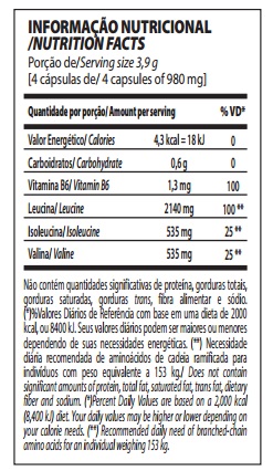 Bcaa top 4:1:1 Integralmédica Tabela Nutricional