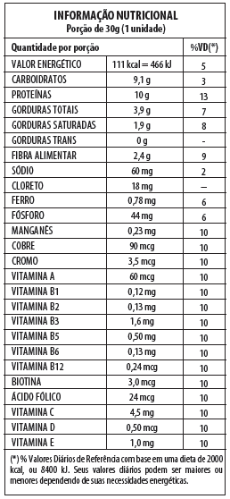 Tabela nutricional Barra de Proteina Vo2 Slim Protein Bar - Integralmédica