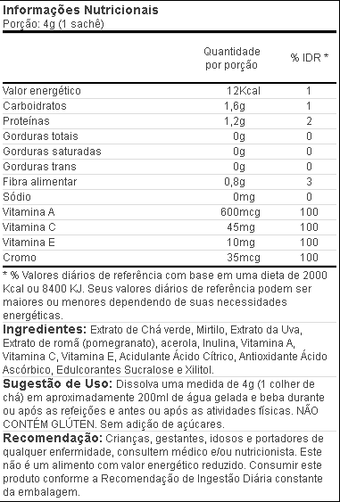 Juice Tabela Nutricional